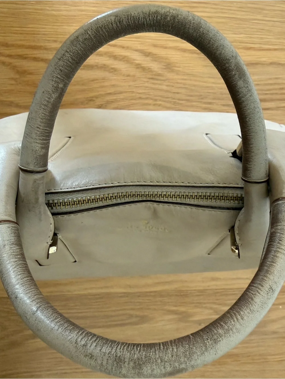 kate spade taupe leather tote
